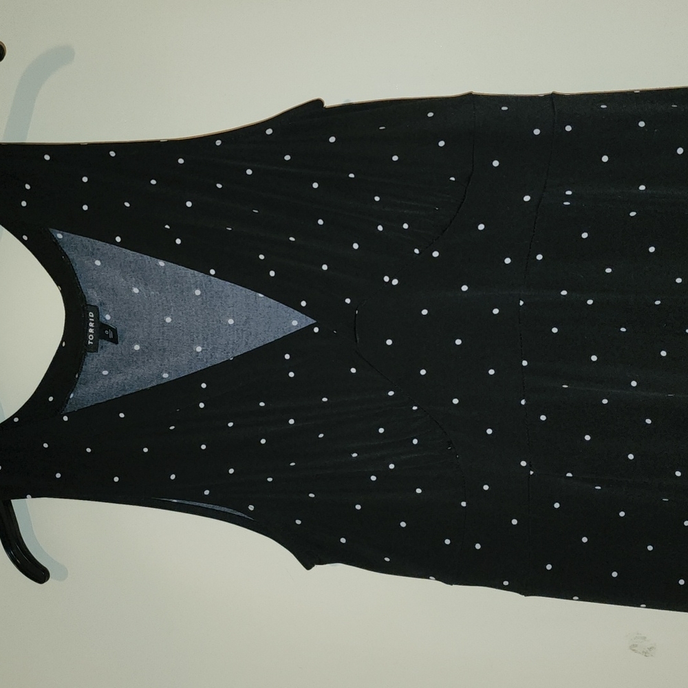 Torrid V Neck Empire wait polka dot dress